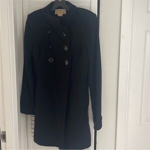 Michael Kors Black Double-Breasted Pea Coat